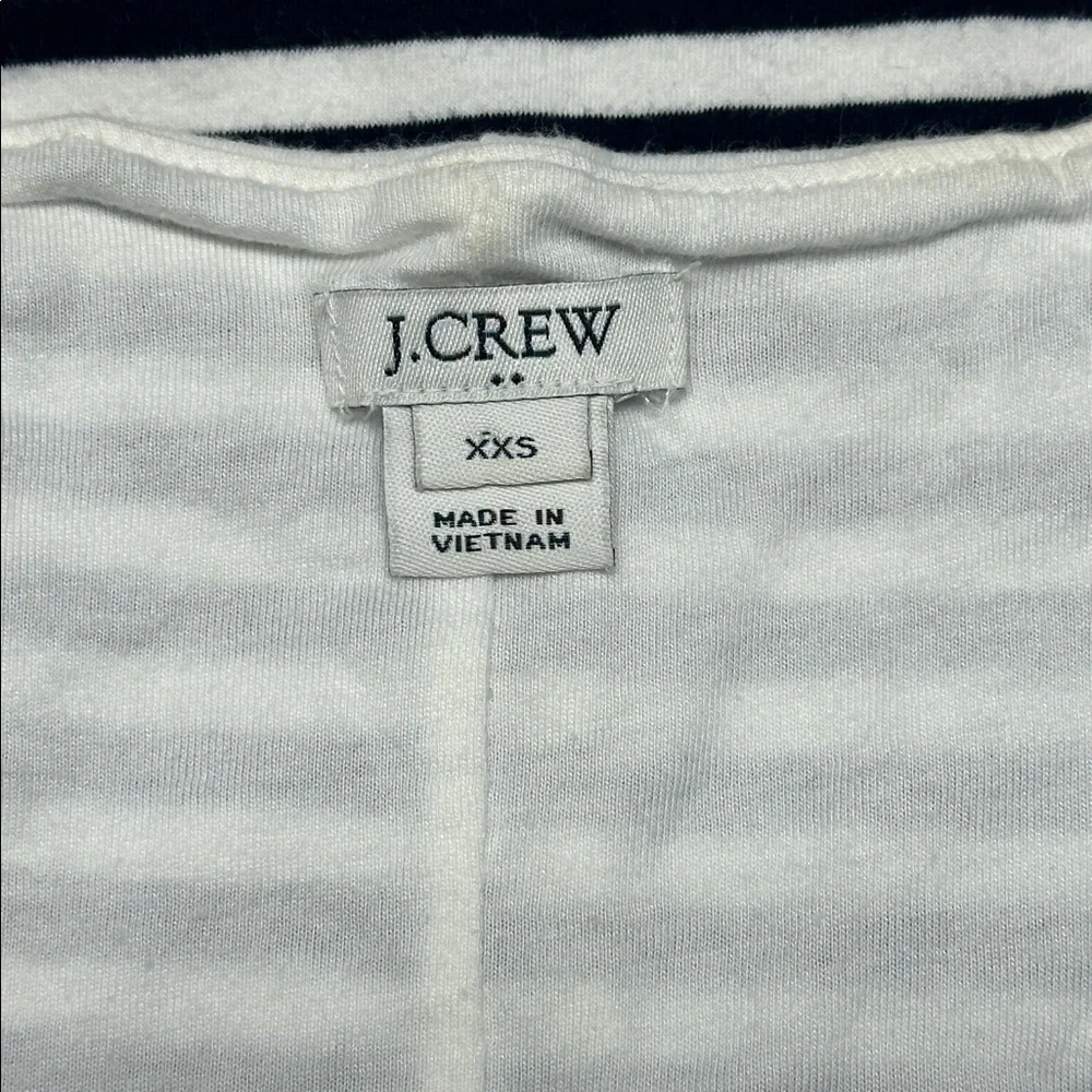 J. Crew Navy and White Striped Tie-Shoulder Tank